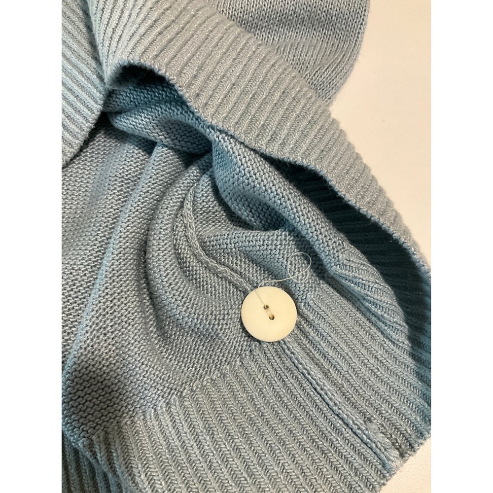 Jessica McClintock Vintage Button Up Sweater Cardigan White Lace Blue Collar L - Picture 5 of 5